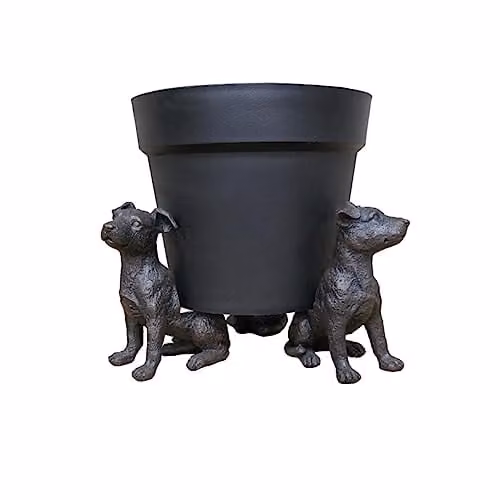 Gifts Direct 2 U Set of 3 Brown Resin Dog Plant Pot Feet for Indoor and Ornamental Garden Planters – 1