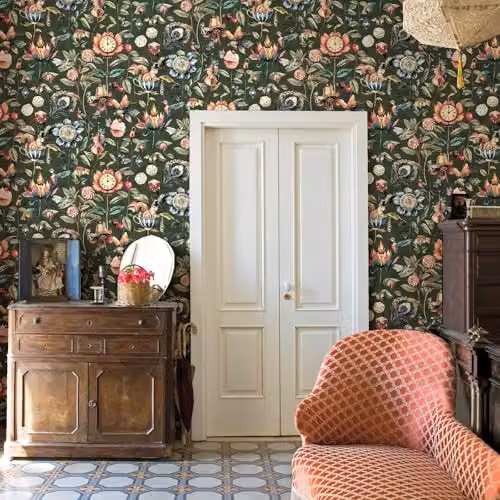 Holden Decor Curious Creatures Eclectic Hand-Drawn Style Animals and Objects Wallpaper in Emerald Green 13921 – 2