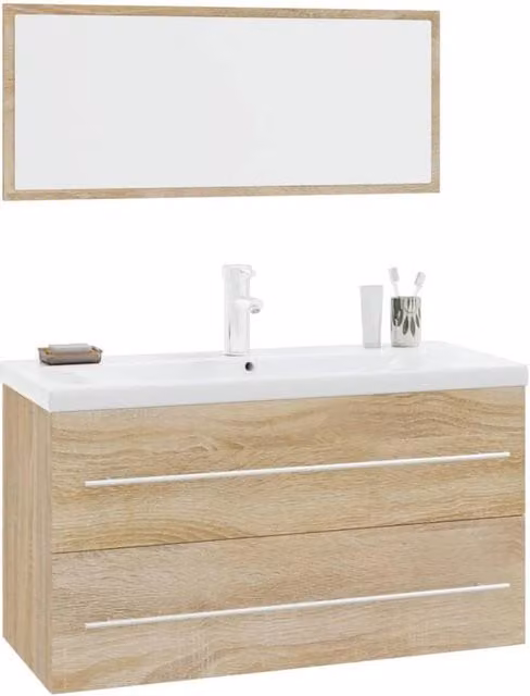 Berkfield Home 3 Piece Modern Bathroom Furniture Set in Sonoma Oak Brown