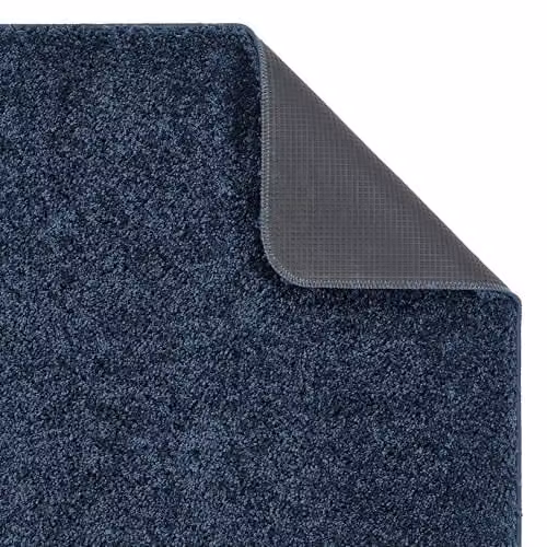 My Mat Blue Rectangular Non-Slip Washable Shaggy Rug W/D/H: 140 x 200 cm – 3