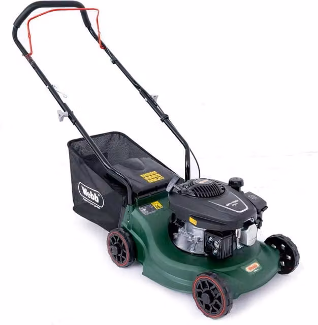 Webb 131cc Petrol Lawn Mower in Green with Collection Bag – 1