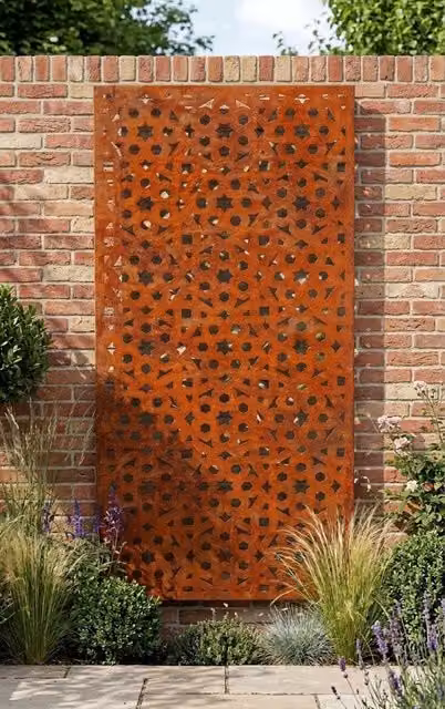 F&G Supplies Moroccan Geometric Decorative Metal Wall Art Screen, Brown, H: 180 cm x W: 90 cm – 1