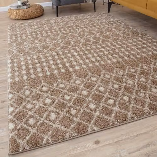 THE RUGS Moroccan Design Beige Rectangular Rug for Living Room and Bedroom, W: 80 cm, L: 150 cm