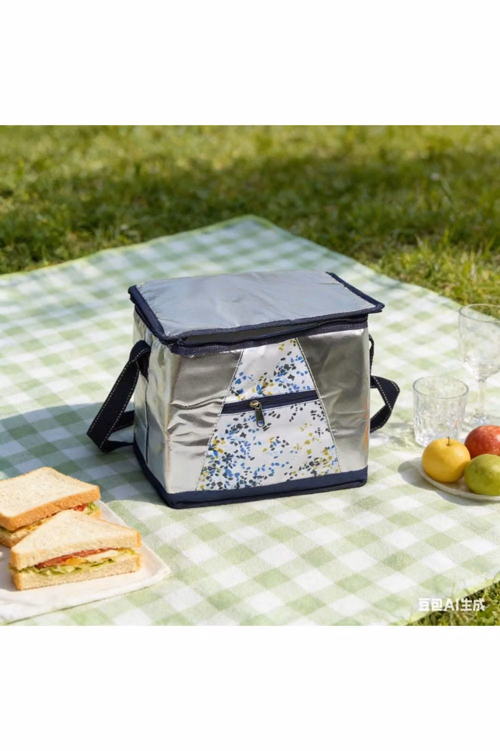 KDMD 12 Litre Silver Fabric Travel Picnic Cooling Bag for Food and Drinks – 3