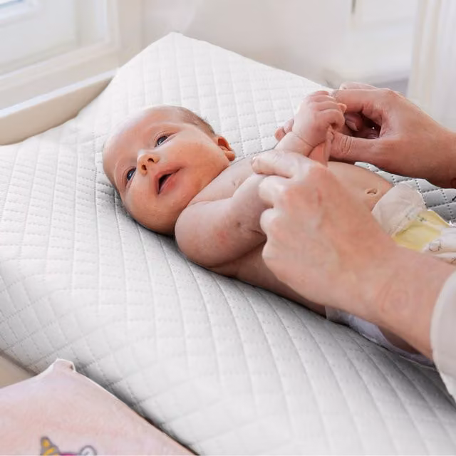 Ceba Anti Roll Padded Flat Baby Changing Mat, White, W/D/H: 50 x 50 x 50 cm