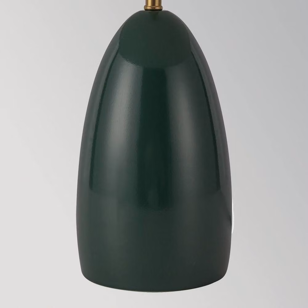 Netlighting Poppy Integrated LED Medium Table Lamp in Green and Gold/Brass with Warm White 3000K Light – 4