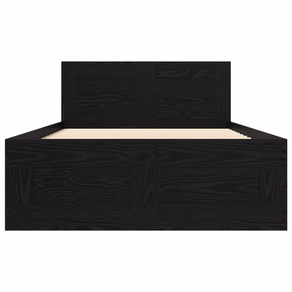 Berkfield Home Bed Frame with Headboard in Black Oak, W: 80 cm, L: 200 cm, Engineered Wood – 3
