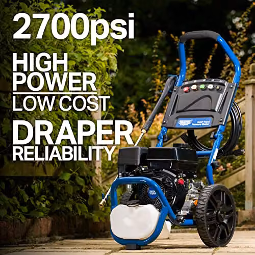 Draper Expert 186 Bar Petrol Pressure Washer in Blue with Accessories – 2