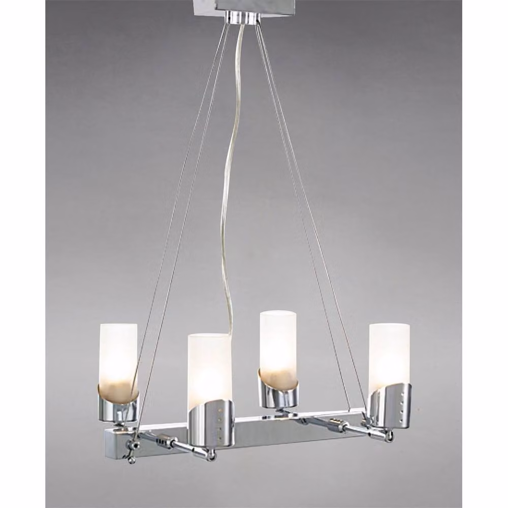 Netlighting Kopus Rectangular Pendant Light with 4 G9 Bulbs in Polished Chrome and Grey – 2