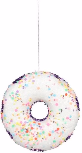 KDMD Iced Donut Hanging Decoration, 2 Pack, Multicolour and White, Diameter: 16 cm