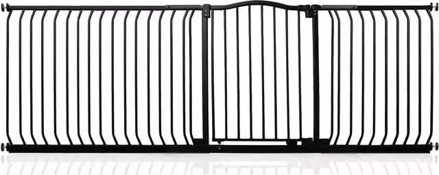 Safetots Curved Top Safety Gate in Black, Extendable No-Drill Swing Door for Doors and Stairs, Width: 225 cm - 234 cm
