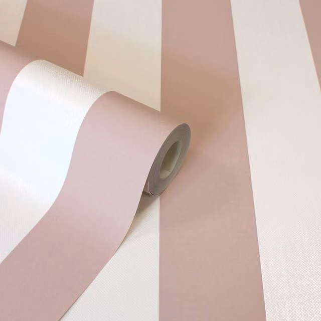 Fine Décor Juliette Striped Textured Vinyl Wallpaper in Pink