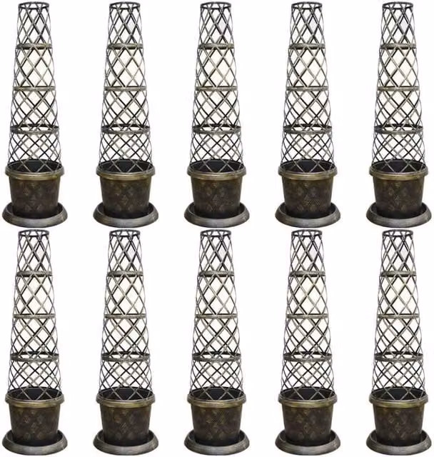 FLAVORA Black and Gold Tower Pot Climbing Plant Planter Kit, 10 x 100g