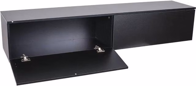 KORVIXA Matte Black Minimalist Wall Mounted 2 Door Floating TV Stand W/D/H: 160 x 100 x 100 cm