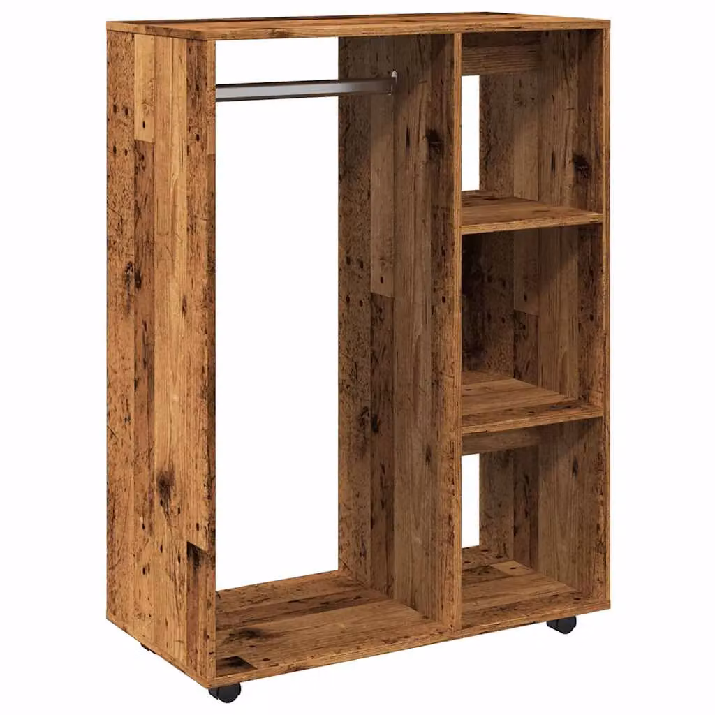 Berkfield Home Rustic Old Wood Wardrobe in Brown, W/D/H: 80 x 40 x 110 cm – 2