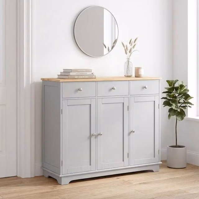 STILVORA Grey Sideboard with Adjustable Shelves – 1