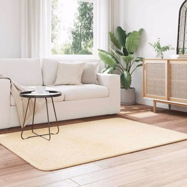 Berkfield Home Navarra Shaggy High Pile Rug, Beige, W: 120 cm, D: 170 cm