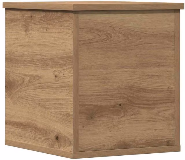 Berkfield Home Artisan Oak Storage Box in Brown, W/D/H: 30 x 35 x 35 cm