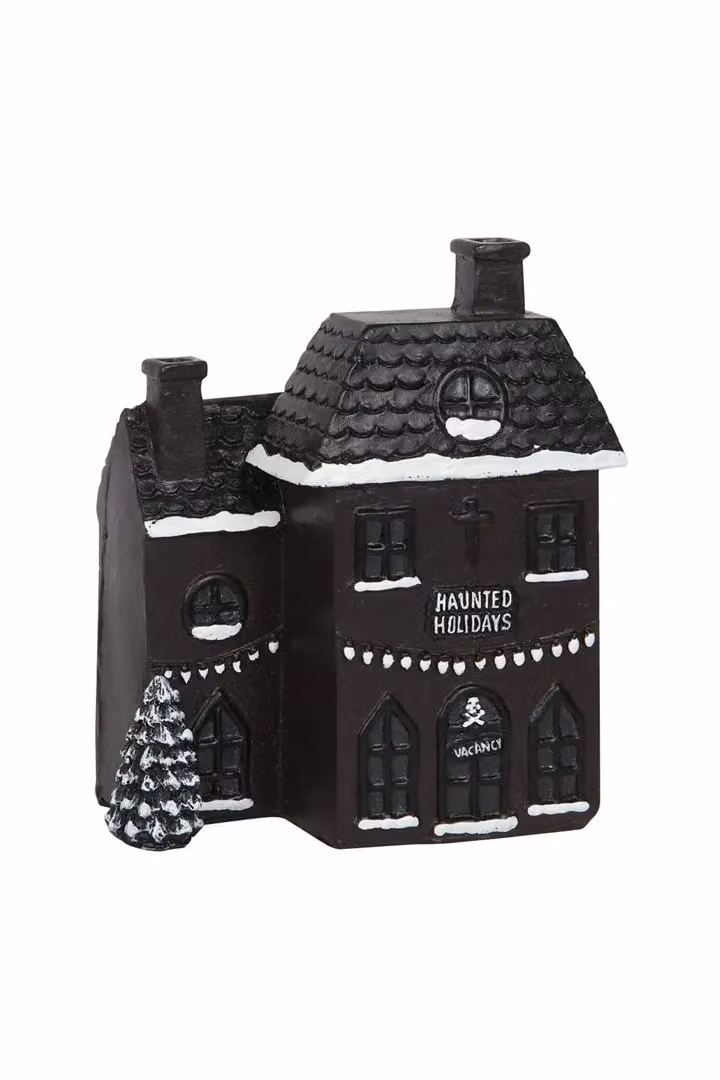 KDMD Haunted Holiday House Ceramic Incense Cone Burner in Black – 2