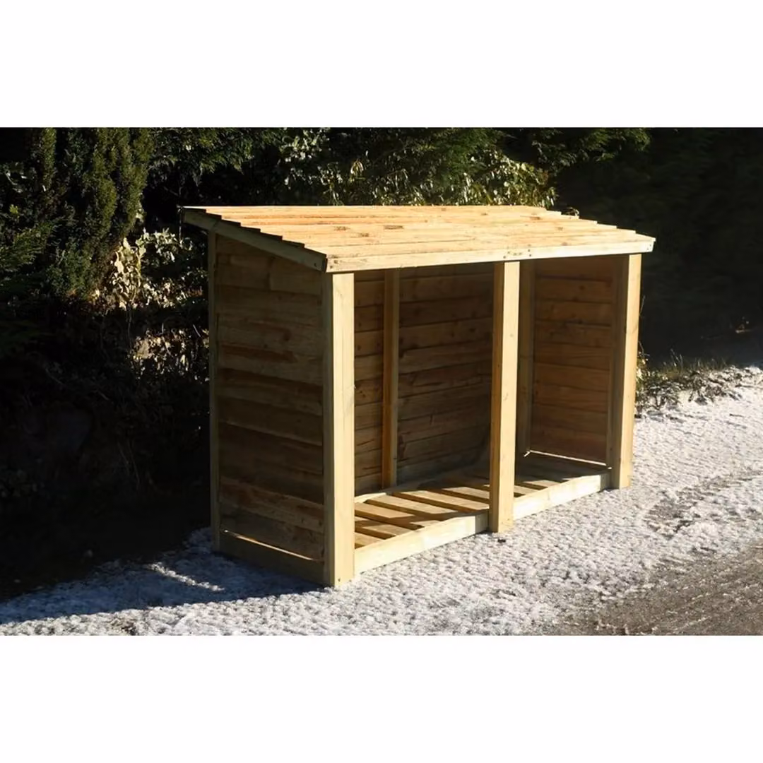 Churnet Valley Garden Furniture Ltd Heavy Duty Timber Log Store in Brown, W/D/H: 150 x 67 x 190 cm – 3