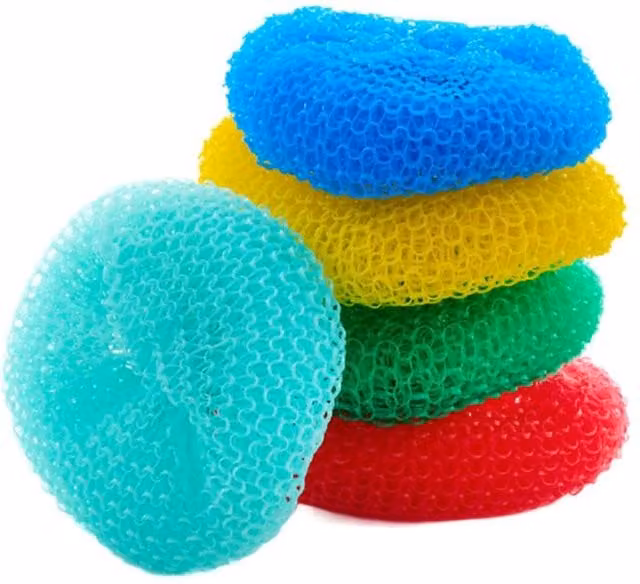 Leecroft Polypropylene Pot Scourer, 5 Pack, Multicolour