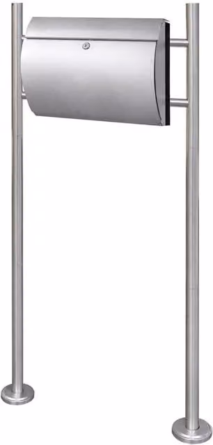 Berkfield Home Stainless Steel Mailbox on Stand in Silver