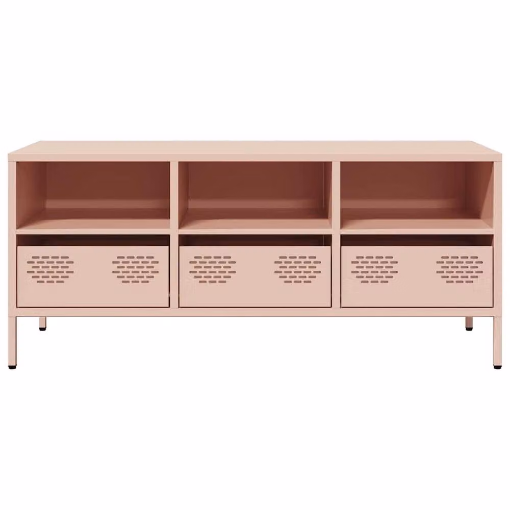 Berkfield Home Pink Industrial TV Cabinet in Matt Cold-rolled Steel, W: 101.5 cm, D: 39 cm, H: 43.5 cm – 4