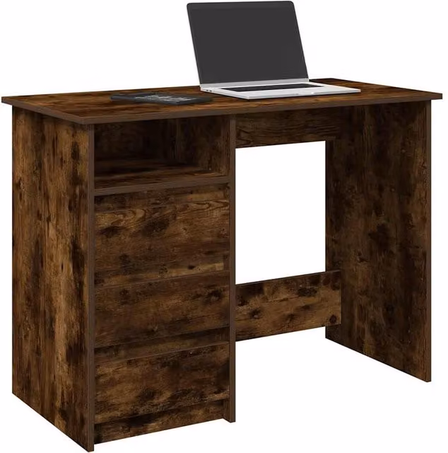 Berkfield Writing Desk in Smoked Oak Brown, W/D/H: 102 x 50 x 75 cm – 1