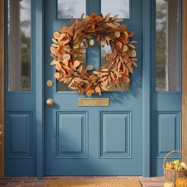 Garden Greatness Decorative Russet Foliage Harvest Wreath in Brown, Orange and Multicolour
