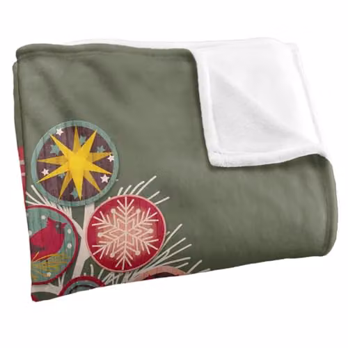JQ Licensing Christmas Tree Ornaments Silky Touch Super Soft Fleece Throw Blanket, Multicolour, W/D/H: 91 x 147 cm – 2