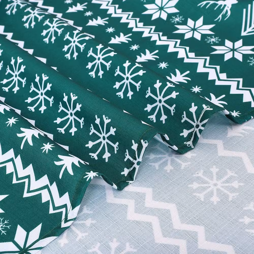 London Boutique Festive Christmas Waterproof Polyester Tablecloth in Green, 132 x 132 cm – 4