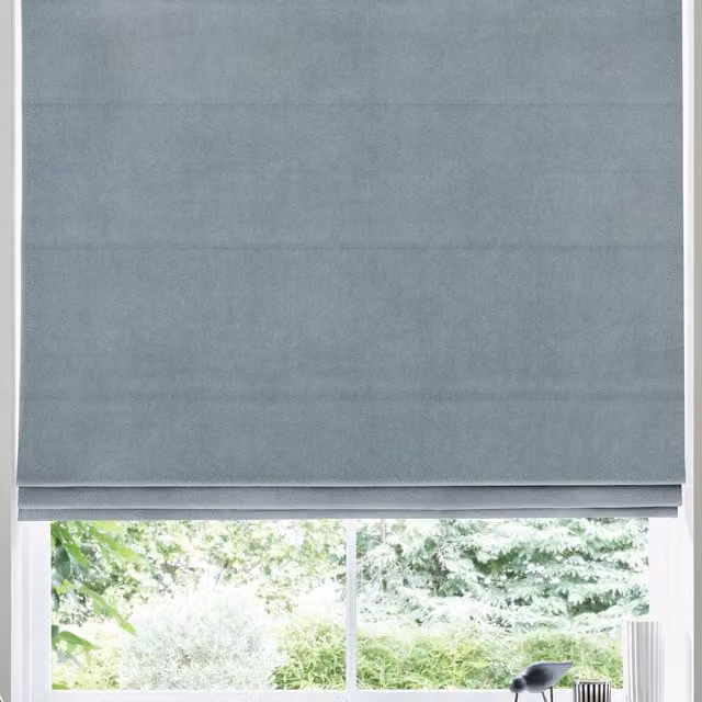 Terrys Florence Sky Blue Velvet Made to Measure Roman Blind