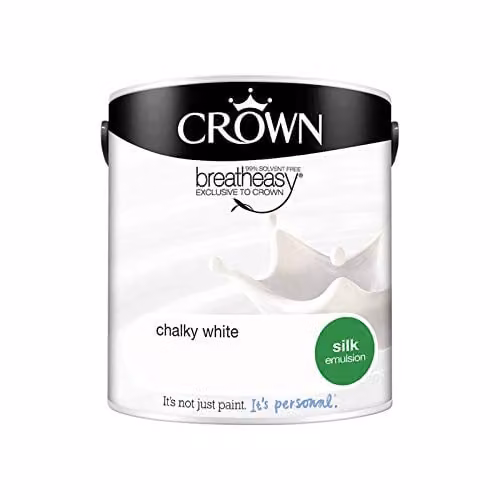 Crown Walls & Ceilings Cool White Silk Emulsion Paint 2.5L