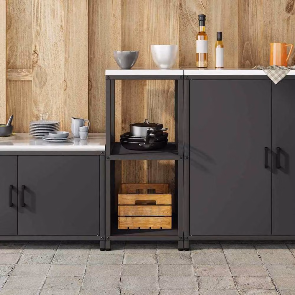 Berkfield Home Metal Kitchen Storage Shelf in Charcoal Anthracite – 4