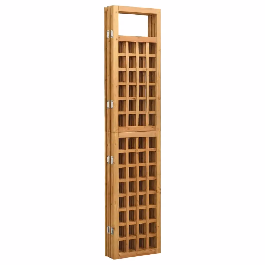 Berkfield Home 5-Panel Solid Fir Wood Trellis Room Divider in Brown, H x W: 180 x 201.5 cm – 2