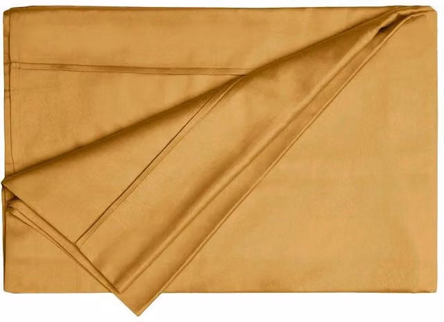 Belledorm Egyptian Cotton 200 Thread Count Percale Flat Sheet in Yellow, W/D/H: 180 x 200 cm