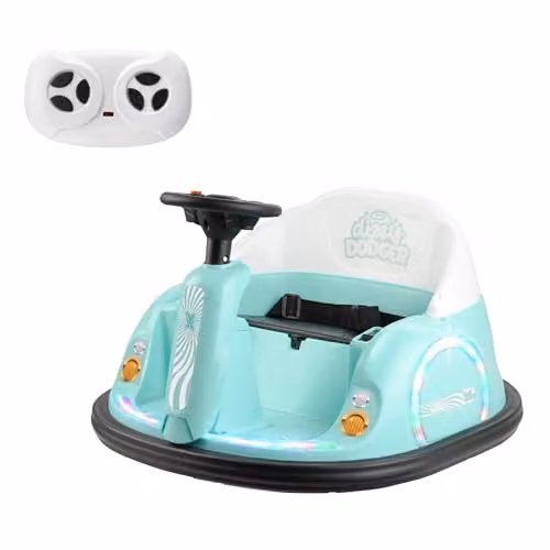 Xootz Dizzy Dodger Bumper Car Electric Ride-On with Light and Sound, Green, W/D/H: 66.5 x 45.5 x 64.5 cm – 1