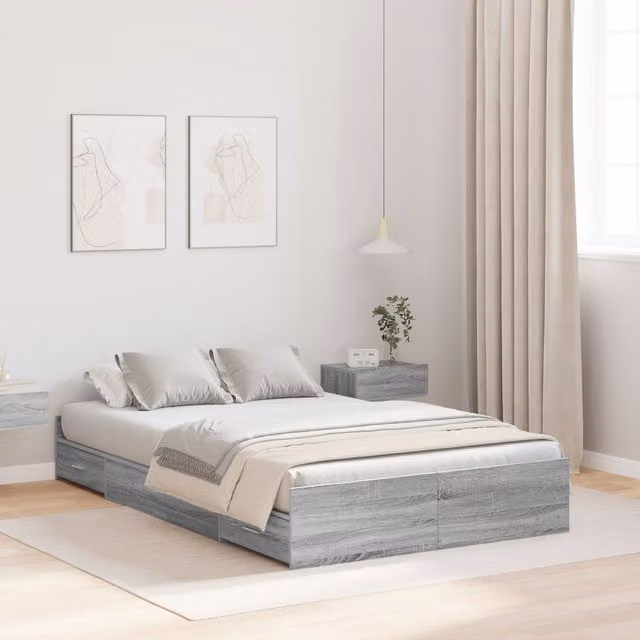 Berkfield Home Grey Sonoma Storage Bed Frame with Drawers, W/D/H: 120 x 200 cm – 1