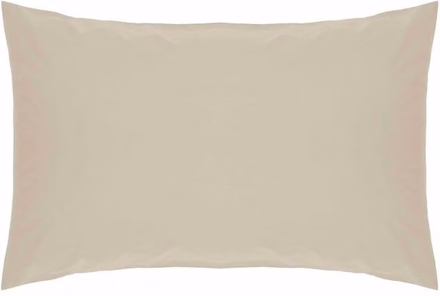 Belledorm Easy Care 200 Thread Count Cotton Polyester Percale Housewife Pillowcase in Beige