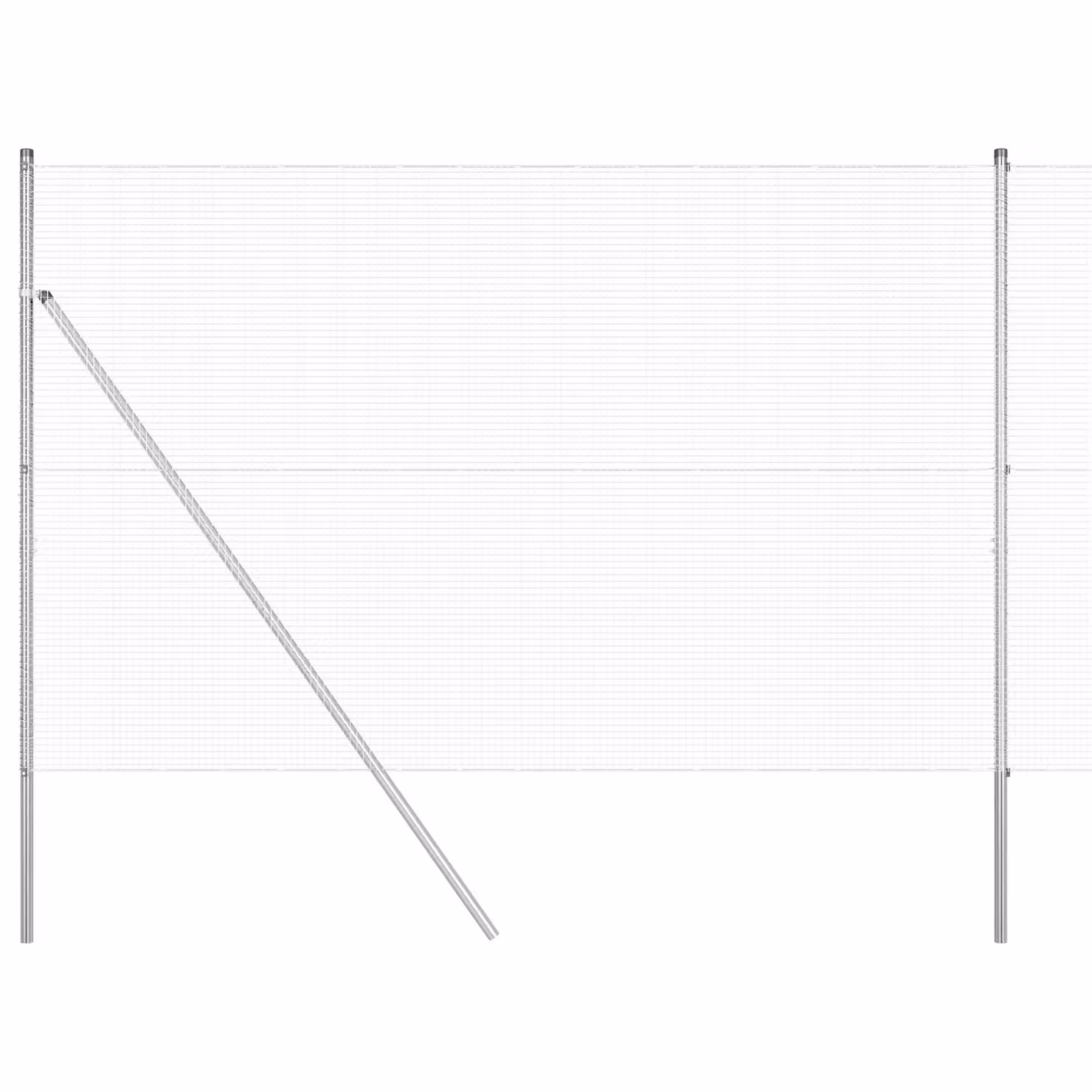 Berkfield Home Welded Wire Fence with 7 Posts, Galvanised Steel, Silver, W: 10 m, H: 1.5 m – 2