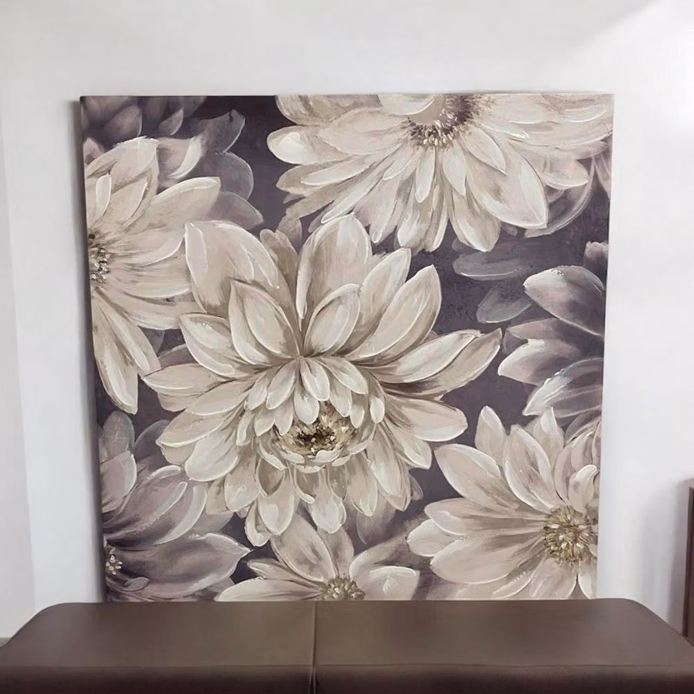 Minster Abstract Graphic Canvas Wall Art in White, W80 x H80 cm – 2