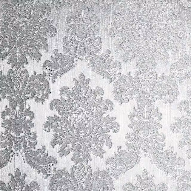Arthouse Damask Opulence Silver Floral Abstract Vinyl Wallpaper Roll