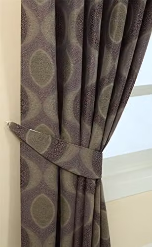 Homescapes Purple Patterned Jacquard Curtain Tie Back Pair – 1