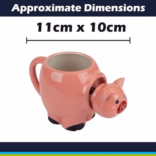 VFM e-Store Shaking Pig Wobble Mug, Pink, W: 11 cm, H: 10 cm – 2
