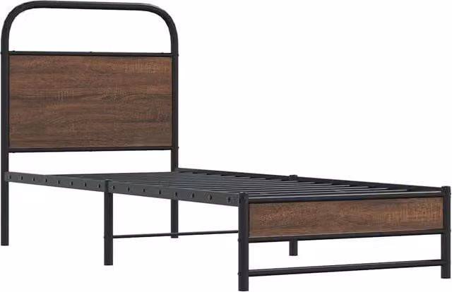 Berkfield Home Elegant Bed Frame in Brown Oak, W/D/H: 190 x 80 x 80 cm – 1