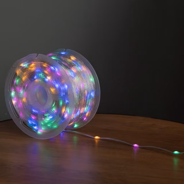 Samuel Alexander 75m Christmas String Lights with 1000 Warm White and Multicolour LEDs