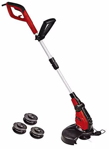 Einhell Electric Mains Garden Strimmer with Telescopic Aluminium Shaft and 3 Cutting Line Spools, Red and Multicolour, 30 cm – 1
