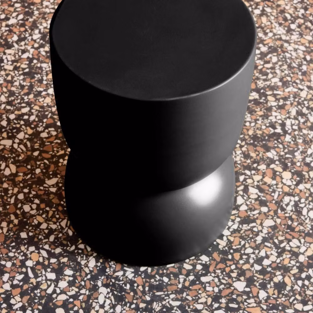sweeek Black Metal Round Side Table and Bedside Table, Diameter: 32 cm, Height: 42 cm – 2