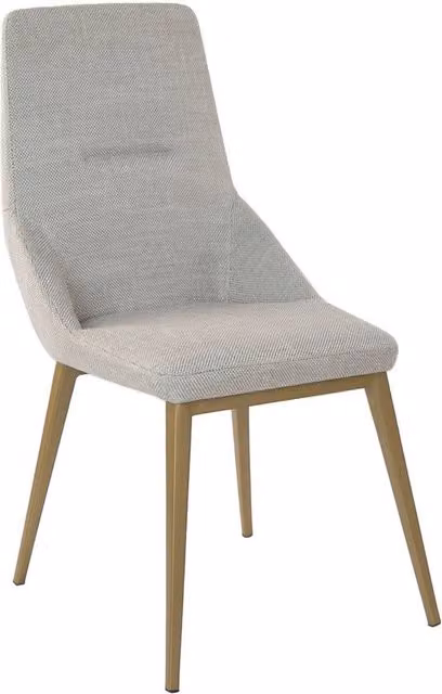Angel Cerda Light Grey Fabric Dining Chair with Gold Metal Legs – 1