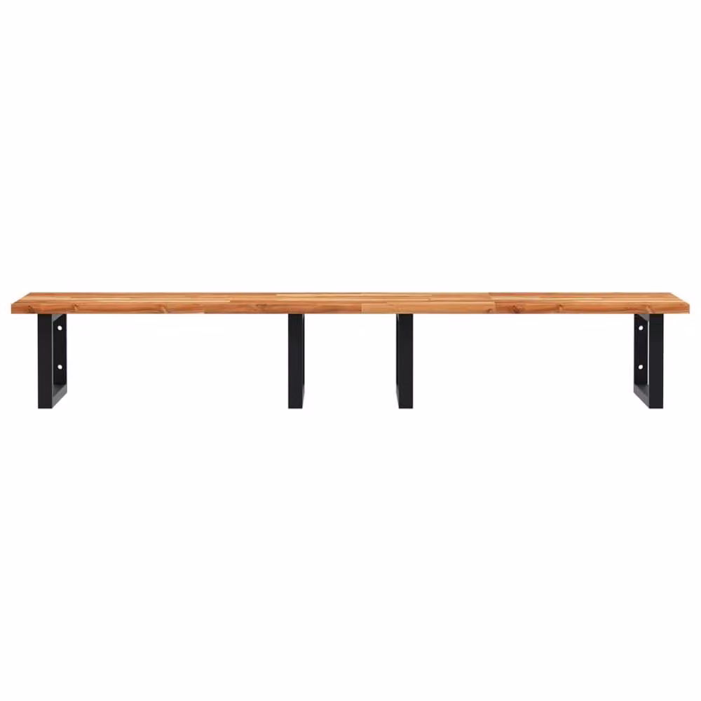 Berkfield Home Wall Mounted Basin Shelf in Brown Acacia Wood and Steel – 2